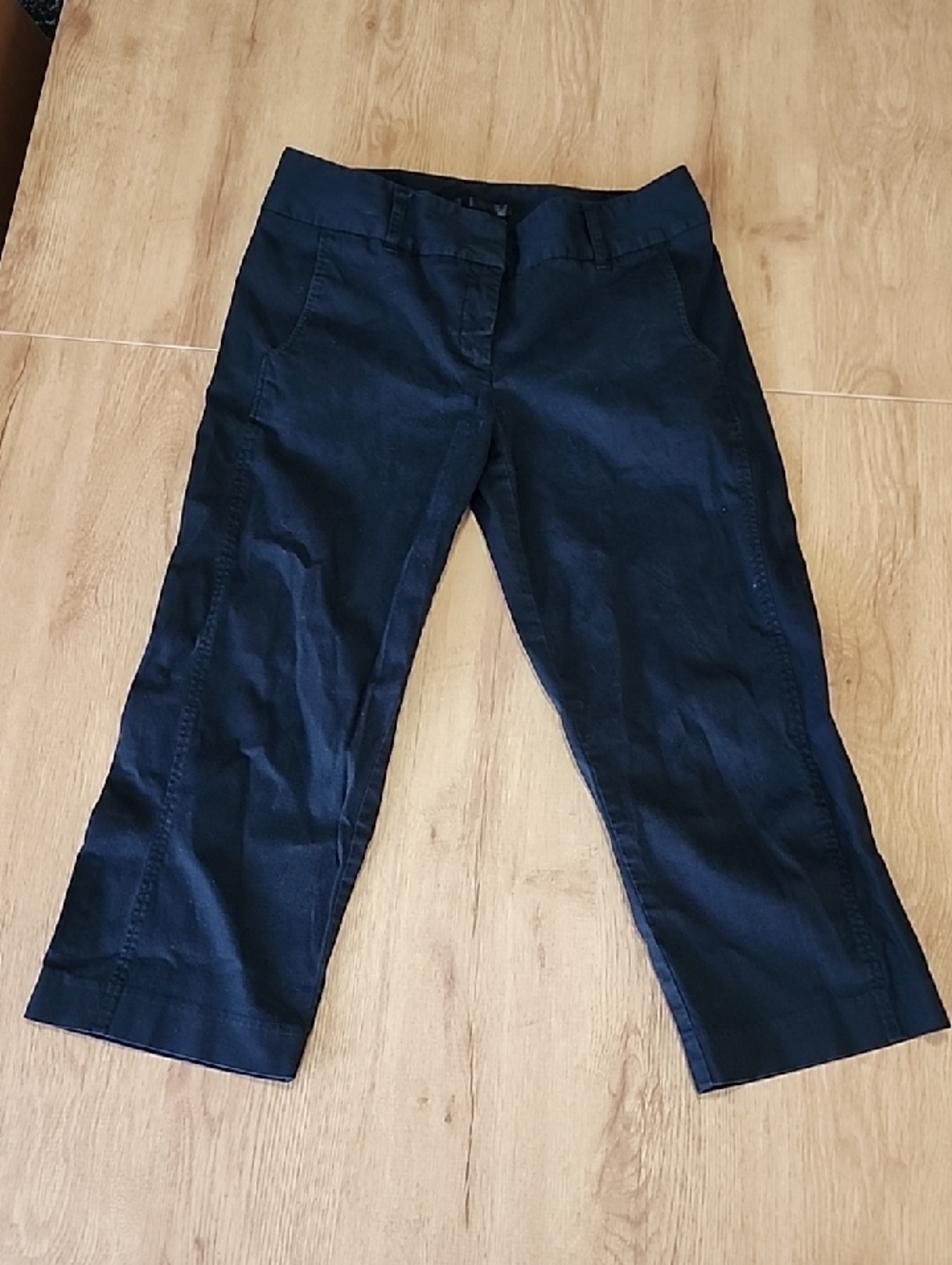 Black Capris with Corduroy Detail Size 6